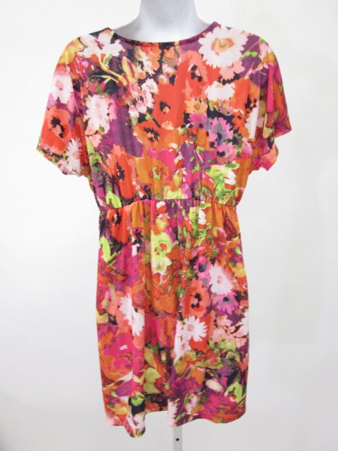 NWT SODA BLU Floral V Neck Above Knee Dress Sz L $60  