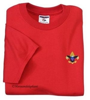 Boy Scout Red t shirt Class B shirt BSA emblem New  