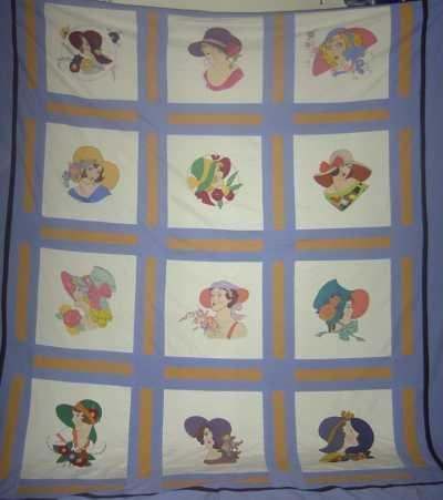 Vintage Women Embroidery Applique Quilt Pillow Pattern  