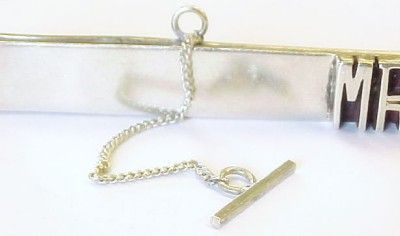 MEXICO Vintage Sterling Silver Initialed MRR Tie Clip  