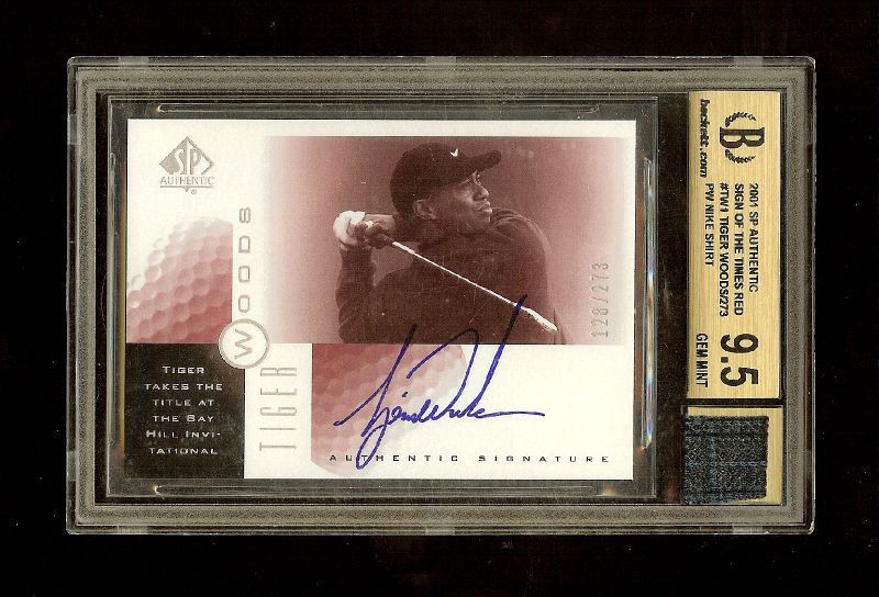 2001 TIGER WOODS UD SOTT AUTOGRAPH RC BGS 10 9.5+  