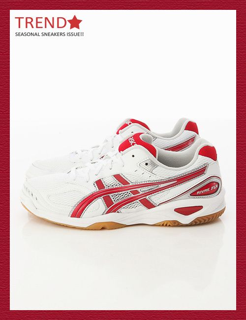 BN ASICS Rote Livre FL4 Volleyball Badminton Shoes White Red  