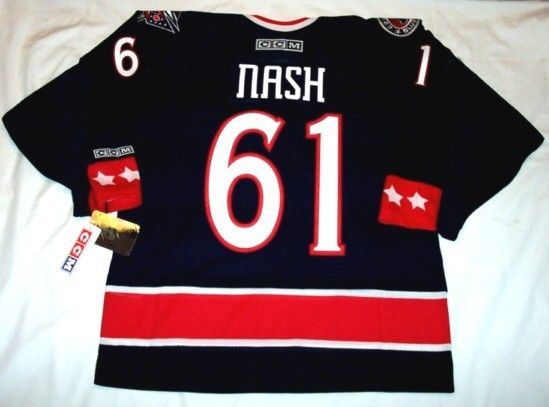 RICK NASH size MEDIUM Columbus Blue Jackets CCM 550 Jersey   blue 