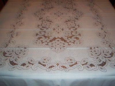   LACE LIGHT BLUE TABLECLOTH LACE 52 X 70 FLORAL BTCF262  