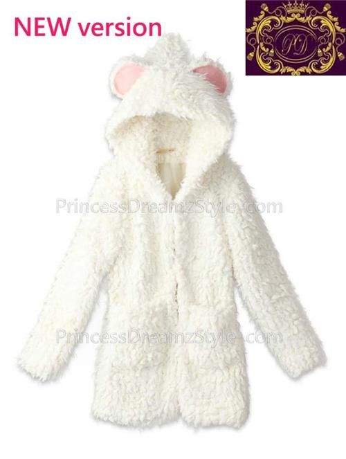 AUTHENTIC GUARANTEE Teddy Princess Ears Hooded Furry Jacket Fur Coat 