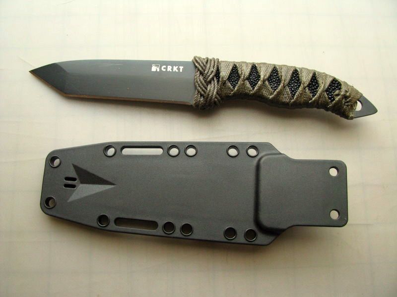 CRKT Knife 2705KOD First Strike Fixed Blade Tanto W/Sheath O.D. GREEN 