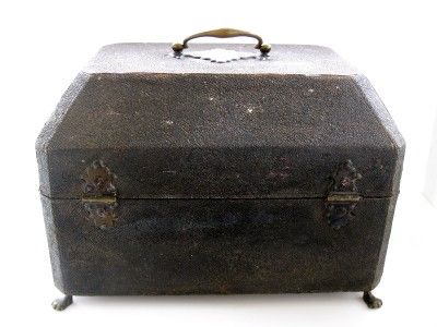 UNUSUAL Early 1800s GEORGIAN Fish Skin/Shagreen Covered Casket ~ NO 