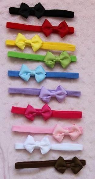 10 Small Bow Stretch Headbands