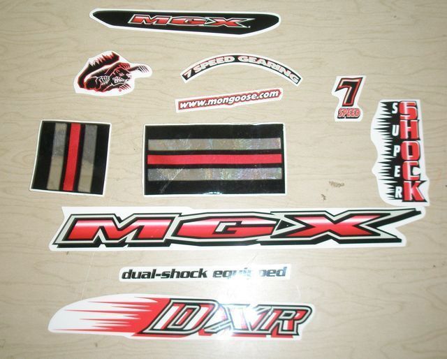 SET MONGOOSE/MGX/DXR BICYCLE DECALS PART 719  