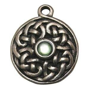 Sidhe Celtic Knot Pendant with Center Stone and Cord  