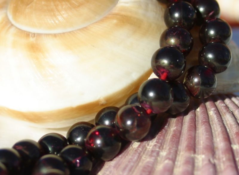 Garnet 8mm Round Beads 15 In. Strand BnC Jewelry  