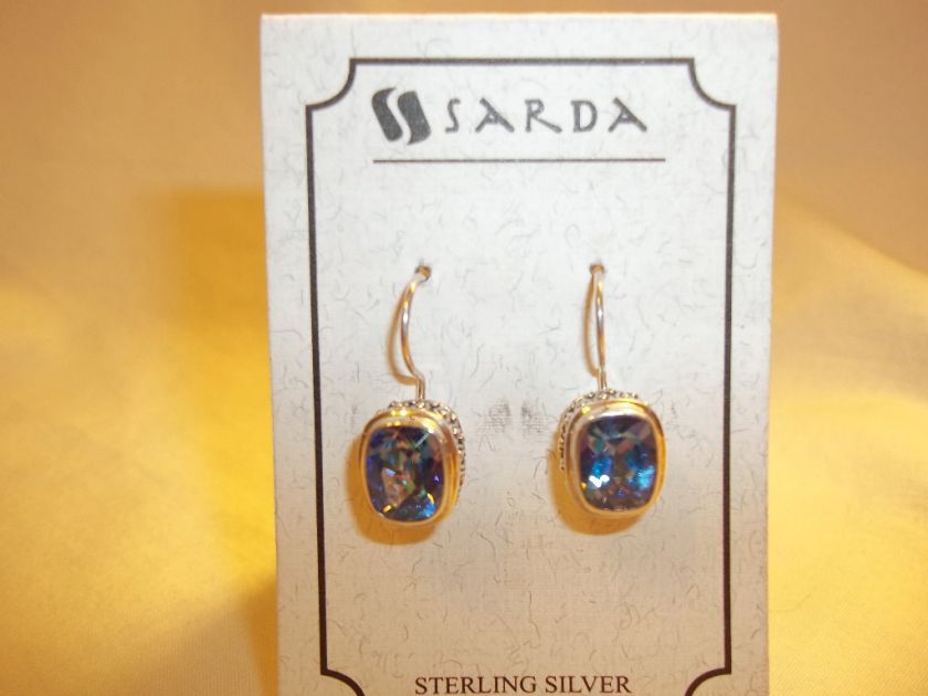 Sarda sterling silver wire earrings Sheer Luck Topaz  