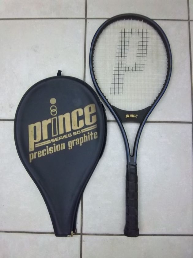   VINTAGE PRINCE PRECISION GRAPHITE SERIES 90 TENNIS RACQUET w/COV