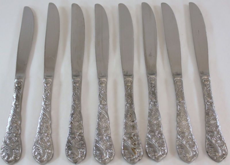 Set of 8 Reed and Barton Stainless Steel Knife Set  