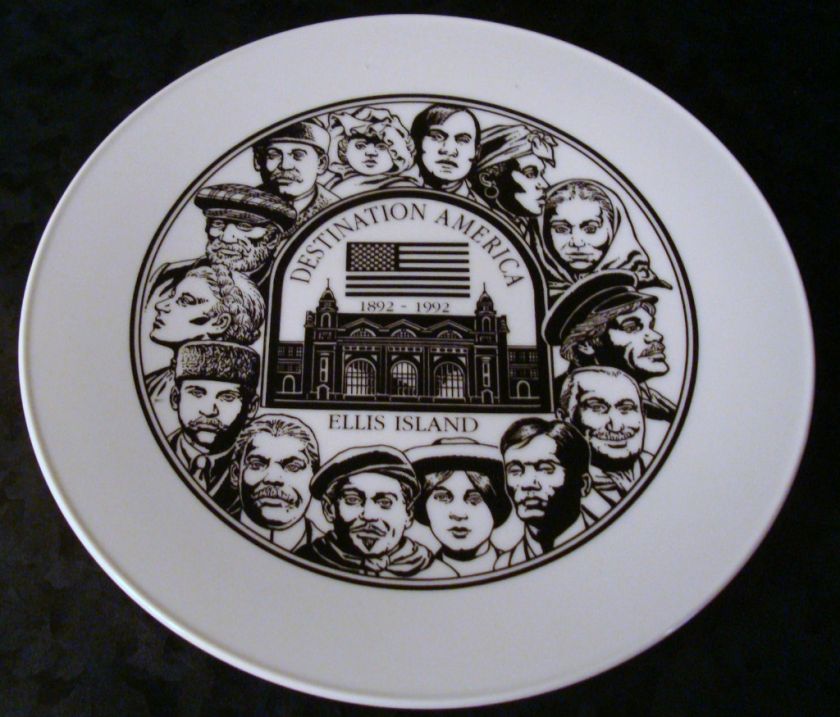 ELLIS ISLAND Destination AMERICA 1892   1992 Collector PLATE Faces 