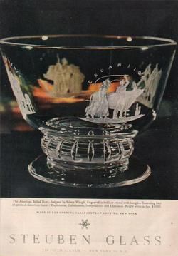 1954 Steuben Glass American Ballad Bowl Sidney Waugh Ad  