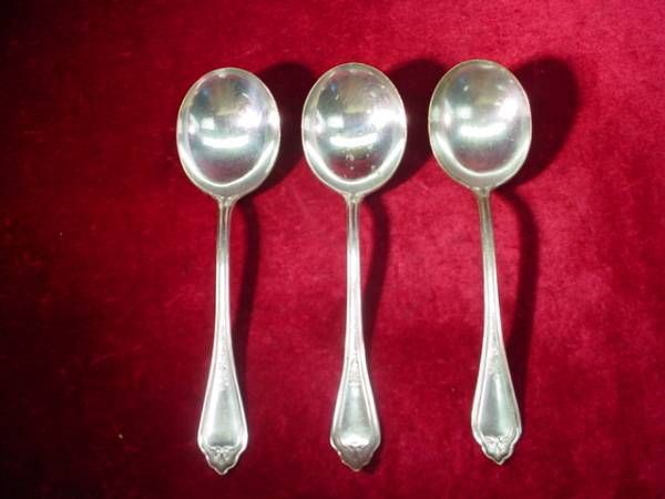 Vintage Versilbert Silver ROUND SOUP SPOONS  