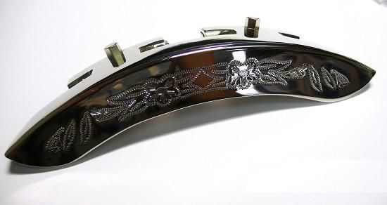 Engrave pattern Banjo Armrest chrome color surface 1 piece  