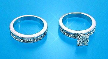 70 CT ABSOLUTE CZ 14K WHITE GOLD GE WEDDING RING SET 10  