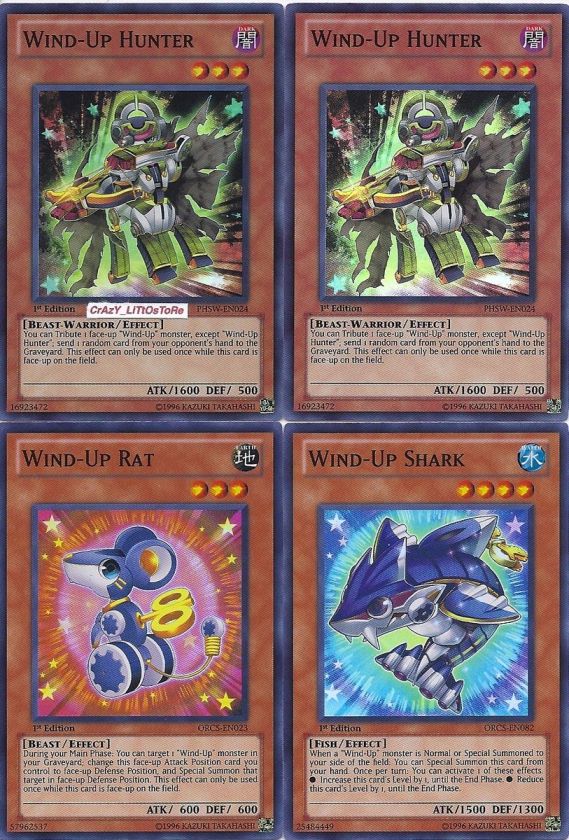 YU GI OH WIND UP HUNTER, RAT, & SHARD 1ST ED SUPER RARE NEW PHSW EN024 