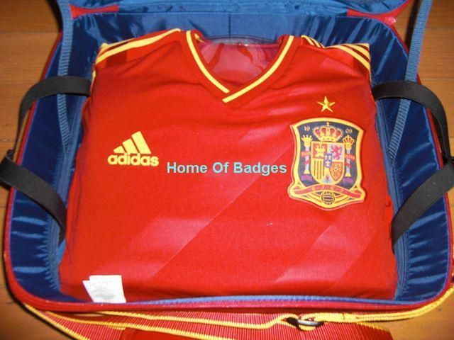 SPAIN FEF EURO 2012 HOME SOCCER FOOTBALL SHIRT AUTHENTIC TECHFIT BAG 