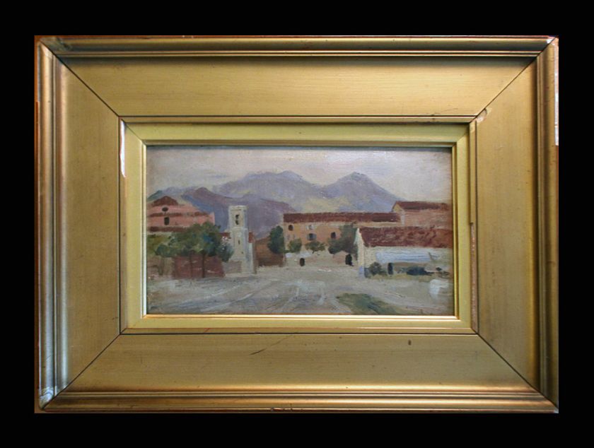 ORIGINAL circa 1906 LANDSCAPE OIL PAINTING ON BOARD BY ARTHUR LEMON 