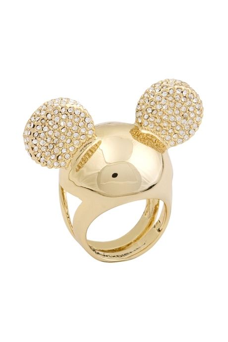   COUTURE NEW MINNIE MAWI GOLD PAVE CRYSTAL EARS RING MEDIUM  