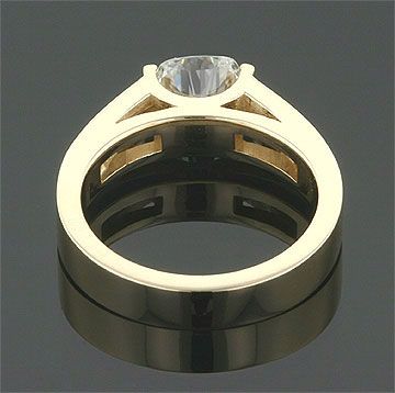 62 CT 14KY MOISSANITE CUSHION MODERN TENSION RING  