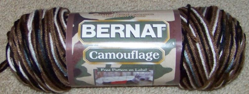 Bernat Camouflage OUT BACK camo acrylic yarn varigated  