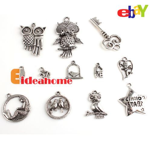 Fashion Multi Bulk Silver Oxide Charms Alloy Pendants Beads Fit Charms 