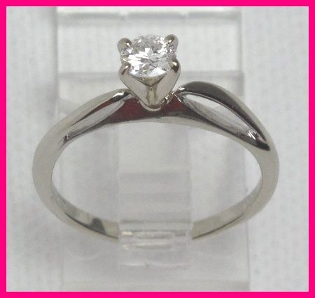 14kwg Diamond Solitaire Engagement Ring VVS .35 carats