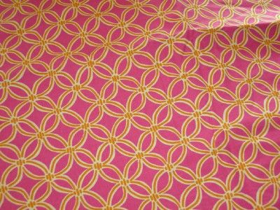 45x 2y17 Hot pink golden wedding rings cotton fabric 100% cotton 