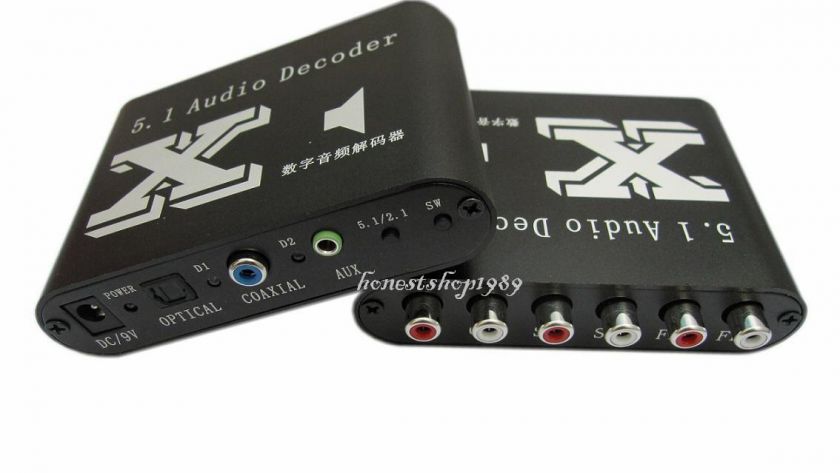 SPDIF Coaxial To 5.1/2.1 Channel DTS/AC3 Audio Decoder Gear Surround 