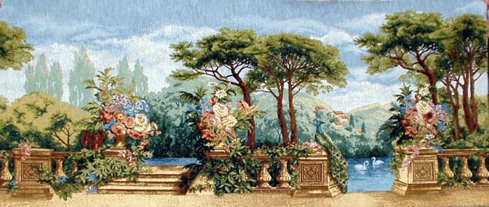 BELGIAN TAPESTRY WALL HANGING THE PARADISE GARDEN SCENE  