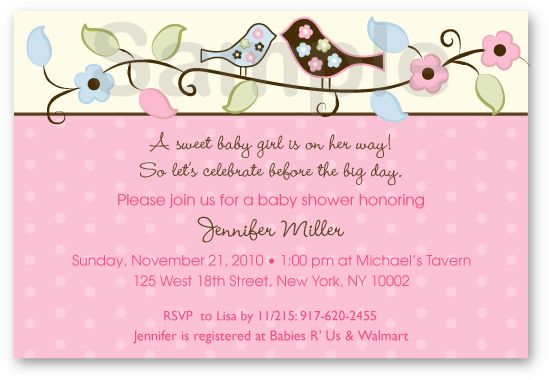 Love Bird Flower Baby Shower Invitation Print Your Own  
