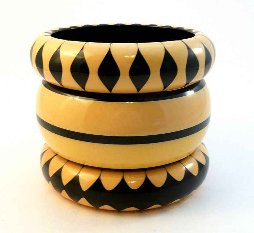   Bakelite Gumdrop / Random Dot & Bowtie & Stripe Bangle BRACELETS