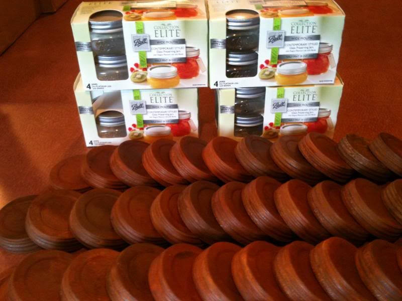 Prim Rust Candle Jar Lids and Jars Lot  