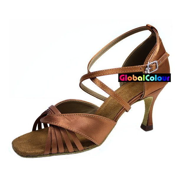 GC Tan Satin Latin Ballroom Salsa Dance Shoes All Size C600  