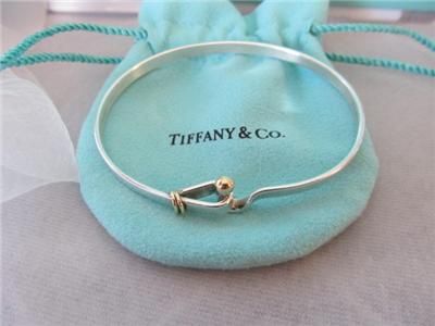 Tiffany & Co. S/Silver & 18K Love Knot Bangle Bracelet  