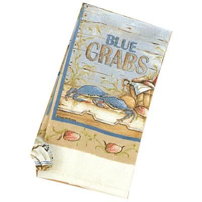 Maryland Blue Crab TiKi Bar Cotton Kitchen Towel  