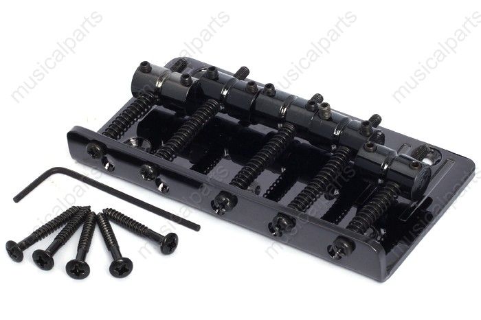 Electric 5 String Bass Guitar Fixed Bridge Black  