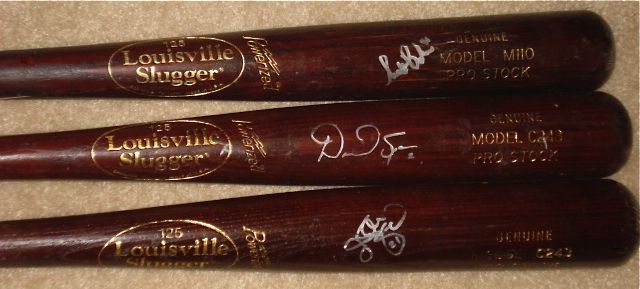   2012 MINNESOTA TWINS AUTOGRAPHED BATS (SPAN, MARQUIS, BAKER)  