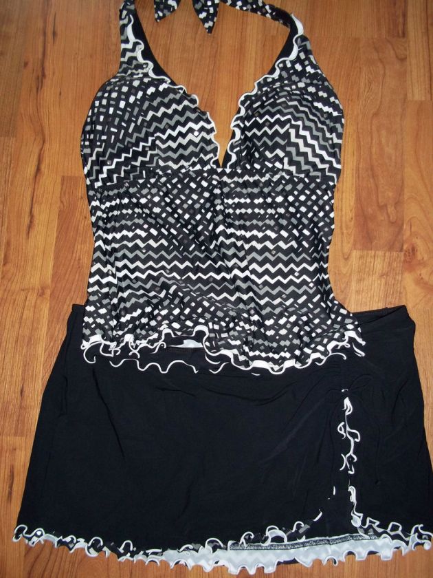 NWT Gottex Profile Black Confetti Tankini Skirted Swimsuit Many Sizes 