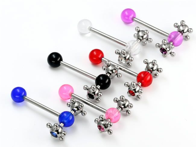 GYPSY Jeweled Straight Barbell Spinner 14g 12g 10g 8g  