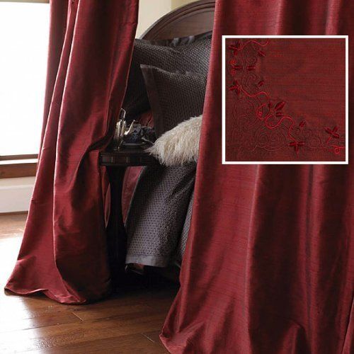 NIP BOMBAY CO DUPIONI SILK TIETOP CURTAIN DRAPES 42x108  