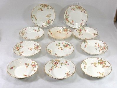 c1887 Teapot Set 52pc Bone China Lot Multi Color Flower  