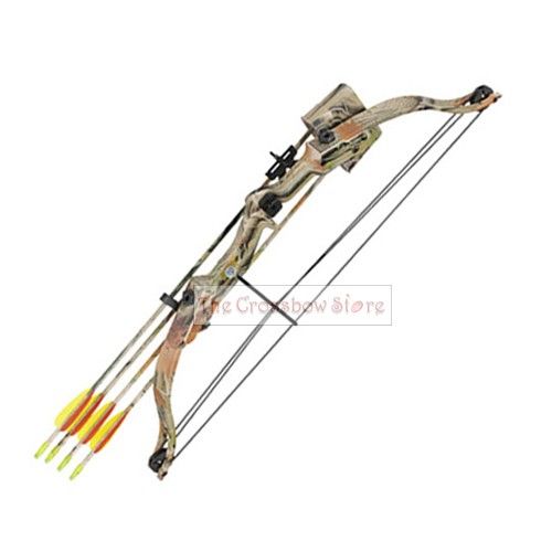 20 lbs 22 Autumn Camo Youth Compound Bow Set 2 Arrows  