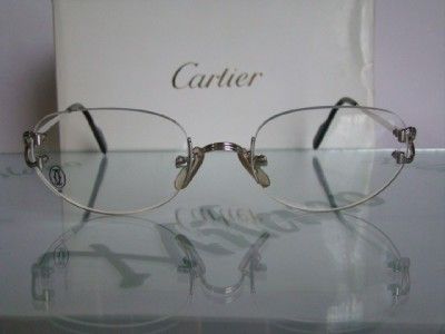 Authentic Vintage SILVER CARTIER RIMLESS Glasses Frames  