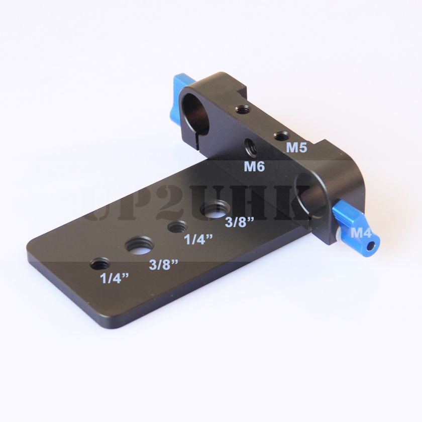 Tripod Mount Plate Railblock Rod Clamp fr 15mm Rod Clamp Support DSLR 