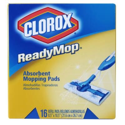 Clorox Readymop Absorbent Cleaning Pads, White, 16/pack   CLO14905 
